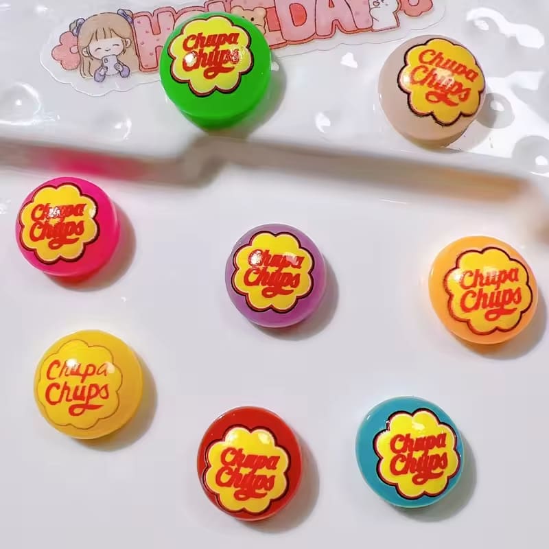 8Pcs Kawaii Cute Mini Chupa Candy Lollipop Figure Resin DIY Accessory Sweety Chups 3D Model Phone Charms Toy Gift for Kid Adult